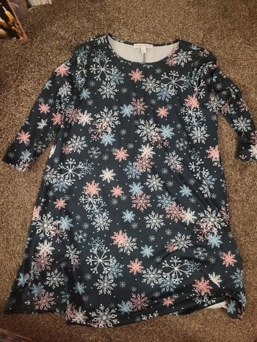 Womens Celebrate Together Green Snowflake Dress Size M
